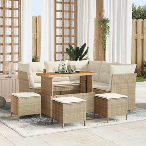 vidaXL Tuin Sofa Set 9 pcs beige en crèmekleurig 110 x 55 x 71 cm Image