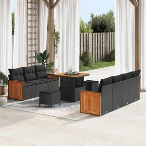 vidaXL Tuin Sofa Set 10 pcs Zwart en Bruin 80 x 80 x 71 cm poly rattan Image