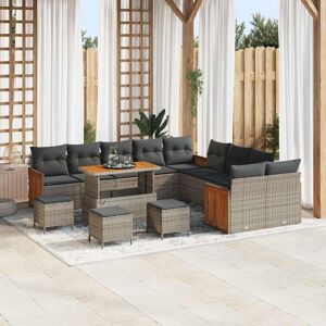 vidaXL Tuin Sofa Set 14 pcs Grijs Donkergrijs 110 x 55 x 71 cm Image
