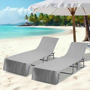 vidaXL Ligbedhanddoeken 2 pcs Donkergrijs 210 x 75 cm Image