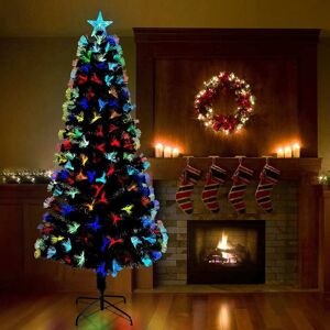 vidaXL Kunstkerstboom met decoratieve touwlichten Groen 210 cm PVC Image
