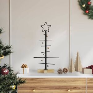 vidaXL Metalen kerstboom met standaard Zwart 60 cm Poedergecoat staal Image