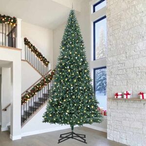 vidaXL Artificial Pre-lit Kerstboom met Ballenset Groen 500 cm PVC Image