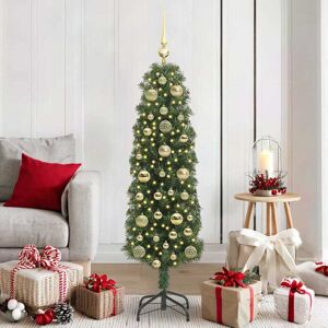 vidaXL Kunstkerstboom Groen 150 cm PVC en Staal en Kunststof Image
