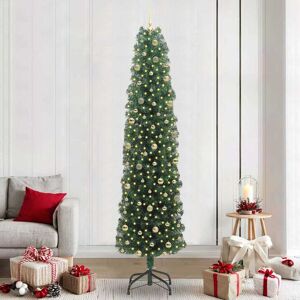 vidaXL Kunstkerstboom Groen 240 cm PVC en Staal en Kunststof Image
