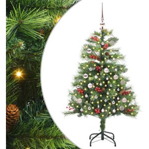 vidaXL Kunstkerstboom met LED -striplichten Groen 150 cm PVC en Metaal Image