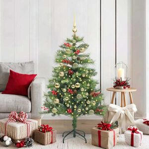vidaXL Kunstkerstboom met LED -striplichten Groen 150 cm PVC en Metaal Image