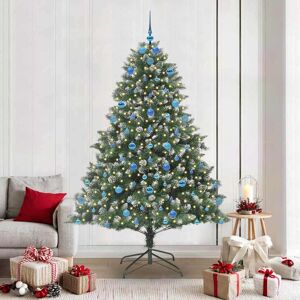 vidaXL Kunstkerstboom Groen 140 x 140 x 210 cm PVC en Plastic en Staal Image