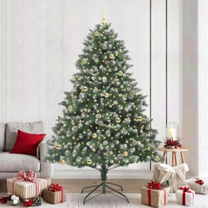 vidaXL Kunstkerstboom Groen 160 x 160 x 240 cm PVC en Plastic en Staal Image