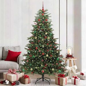vidaXL Kunstkerstboom Groen 210 cm PVC en Metaal en Plastic Image