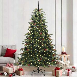 vidaXL Kunstkerstboom Groen 240 cm PVC en Metaal en Plastic Image