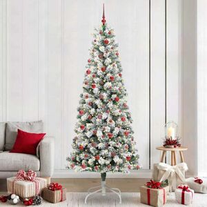 vidaXL Kunstmatige Inklapbare Kerstboom Groen en wit 240 cm Image