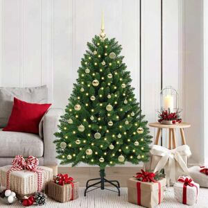 vidaXL Kunstkerstboom met 150 LED Groen 150 cm PVC en Metaal Image