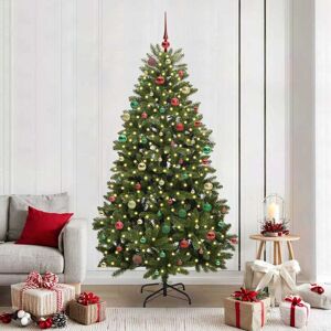 vidaXL Kunstkerstboom met 300 LED Groen 210 cm PVC en Metaal Image