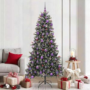 vidaXL Kunstkerstboom Groen 114 x 114 x 210 cm PVC en Plastic en Staal Image