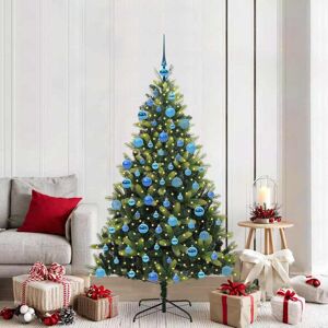 vidaXL Kunstkerstboom met scharnier 300 LEDs Groen 180 cm PVC en PE Image