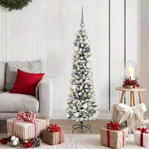 vidaXL Kunstkerstboom met 150 LED Wit 150 cm PVC en Metaal en Plastic Image