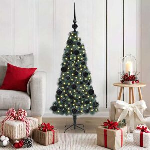 vidaXL Kunstmatige Vorstverlichte Kerstboom met Bal Set Groen 120 cm Image