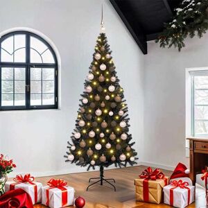 vidaXL Kerstboom met 300 LED met standaard Zwart 180 cm PVC Image