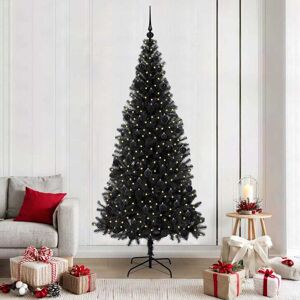 vidaXL Kerstboom met 300 LED met standaard Zwart 210 cm PVC Image