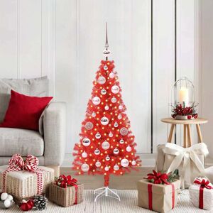 vidaXL Kerstboom met 150 LED met standaard Rood 120 cm PVC Image