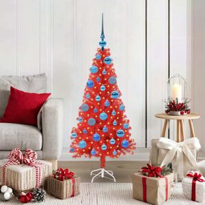 vidaXL Kerstboom met 150 LED met standaard Rood 120 cm PVC Image