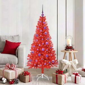vidaXL Kerstboom met 150 LED met standaard Rood 150 cm PVC Image