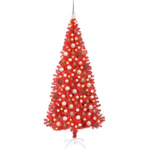 vidaXL Kerstboom met 300 LED met standaard Rood 180 cm PVC Image