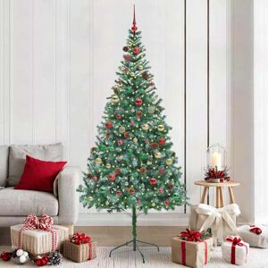vidaXL Kunstkerstboom met 300 LED Groen 210 cm PVC en Staal Image