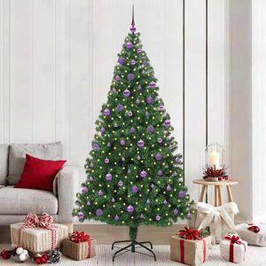 vidaXL Kunstkerstboom Groen 210 cm PVC en Staal en Kunststof Image