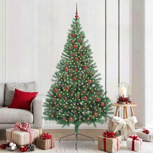 vidaXL Kunstmatig Voorverlicht Kerstboom met 300 LED Groen 210 cm PVC Image