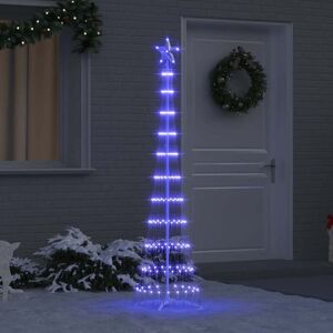 vidaXL LED Kerstboom met 230 LED Blauw 51 x 51 x 190 cm Metaal Image
