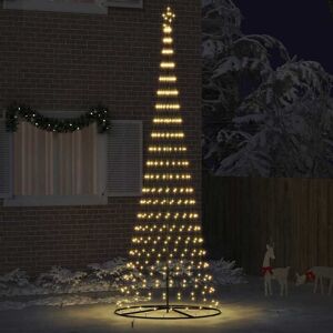 vidaXL LED Kerstboom met 450 LED Warmwit 138.5 x 138.5 x 399 cm Metaal Image