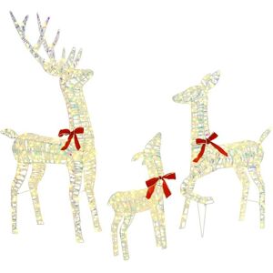 vidaXL Rendier Familie met 300 LED 3 pcs Warmwit 67 x 26 x 127 cm PET Image