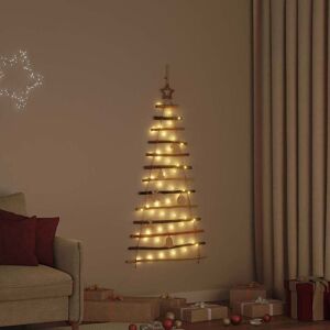 vidaXL Kerstboom met 50 LED Naturel 120 cm massief essenhout Image