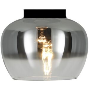 Groenovatie Smoke Glazen Plafondlamp Zwart, E27 Fitting, ⌀30x18 cm Image