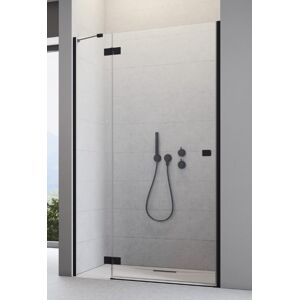 Radaway Essenza 8 Black Dwj drzwi wnękowe 130cm lewe czarny mat/szkło przejrzyste 10480812-01-01L/10460437-54-01L Image
