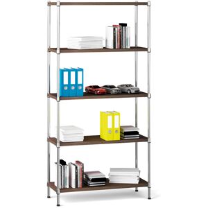 B2B Partner Chromowany regał z laminowanymi półkami, 1800 x 900 x 350 mm Image