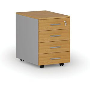 B2B Partner Kontenerek biurowy mobilny PRIMO GRAY, 4 szuflady, szary/buk Image