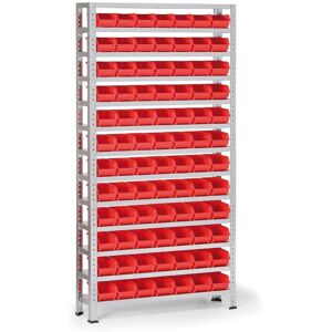 B2B Partner Regał z plastikowymi pojemnikami BASIC, 1730 x 850 x 300 mm, 84x pojemnik typu A Image