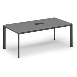 B2B Partner Stół konferencyjny PRIMO INVITATION, 240x120 cm, grafit + port blatowy TYP II, czarny Image