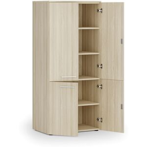 B2B Partner Szafa biurowa pół-drzwi PRIMO WOOD, 800 x 500 x 1781 mm, dąb naturalny Image