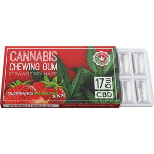 Multitrance Guma Do Żucia O Smaku Truskawki Z Konopiami (17 Mg ), 17 G Image