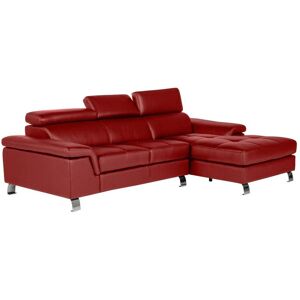 Unique Kanapa narożna ze skóry MISHIMA - Czerwony - Narożnik prawostronny Image