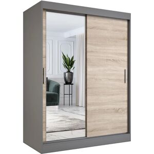Elior Szafa przesuwna z lustrem 150 cm antracyt + dąb sonoma N4-R77 Image