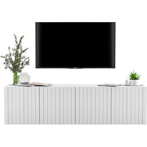 Elior Biała ścienna szafka rtv z lamelami S6-M86 Image