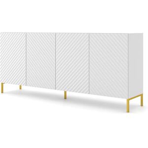 Elior Długa komoda 200 cm biały mat + złote nóżki B8-B56 Image