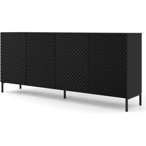 Elior Komoda z półkami 200 cm czarny mat + czarne nóżki K9-R52 Image