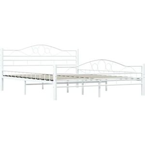 Elior Minimalistyczne Metalowe Łóżko W Kolorze Białym 140X200 Cm H9-Z35 Image
