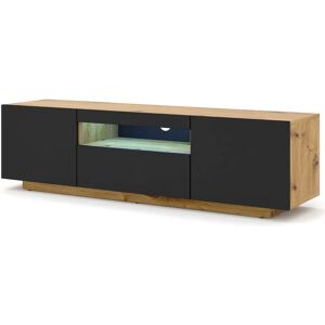 Elior Szafka rtv stojąca lub wisząca dąb artisan + czarny L7-L49 Image